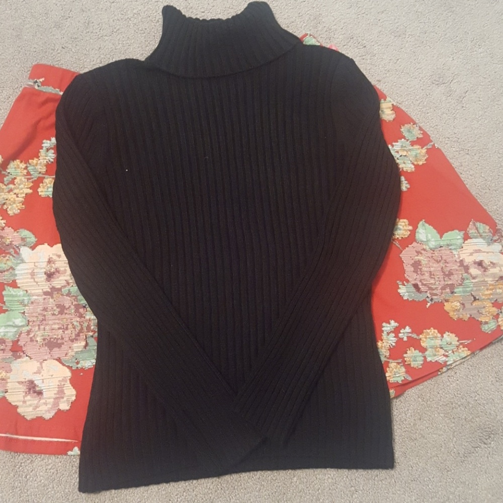 Black turtleneck sweater